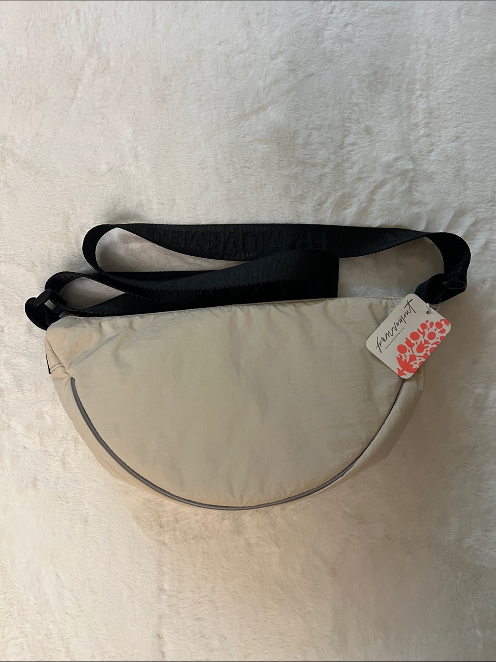 FP Movement Bulls Eye Sling Cross Body Shoulder Bag Ivory NEW